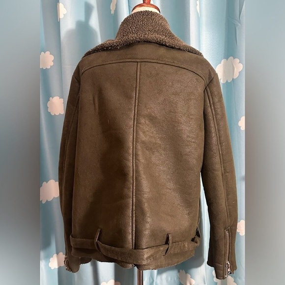 Olive green Glamorous moto bomber vegan- L - Picture 6 of 12